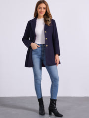 Single Breasted Notched Lapel Outerwear Winter Coats
