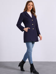 Single Breasted Notched Lapel Outerwear Winter Coats