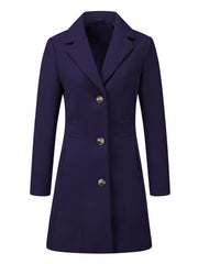 Single Breasted Notched Lapel Outerwear Winter Coats