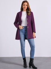 Single Breasted Notched Lapel Outerwear Winter Coats