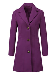 Single Breasted Notched Lapel Outerwear Winter Coats
