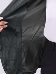 Solid Shawl Collar Single Button Velvet Blazer
