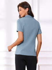1 Button Office Business Short Sleeve Blazer Jacket