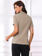 1 Button Office Business Short Sleeve Blazer Jacket