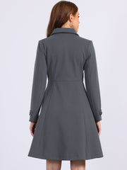Winter Overcoat Collared A Line Double Breasted Long Coat