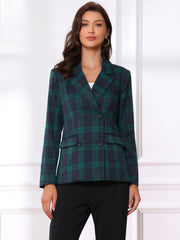Notched Lapel Double Breasted Work Formal Blazer