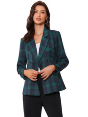 Notched Lapel Double Breasted Work Formal Blazer