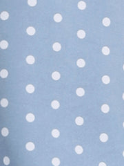 Polka Dot Short Puff Sleeve Button Up Peter Pan Collar Blouse