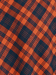 Christmas Tartan Plaid High Waist Belted Vintage A-Line Midi Skirt