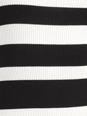 Striped Long Sleeve Crew Neck Bodycon Ribbed Knit Sweater Dress