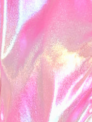 Holographic Long Sleeve Lightweight Zipper Metallic Jacket
