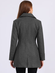 Elegant Notched Shawl Collar Single Breasted Winter Long Coat