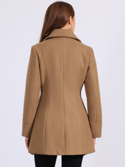 Elegant Notched Shawl Collar Single Breasted Winter Long Coat