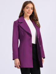 Elegant Notched Shawl Collar Single Breasted Winter Long Coat