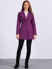 Elegant Notched Shawl Collar Single Breasted Winter Long Coat