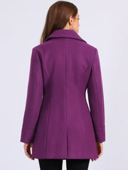 Elegant Notched Shawl Collar Single Breasted Winter Long Coat