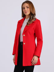 Elegant Notched Shawl Collar Single Breasted Winter Long Coat