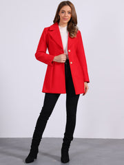Elegant Notched Shawl Collar Single Breasted Winter Long Coat