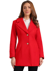 Elegant Notched Shawl Collar Single Breasted Winter Long Coat