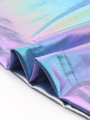 Metallic Sleeveless High Waist Club Party Holographic Dress
