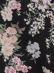 Floral A-line Smocked Waist Tiered Ruffled Chiffon Mini Dress