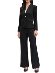 Business Casual Collarless Long Sleeve Blazer