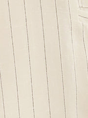Striped Notched Collar Single Button Office Blazer