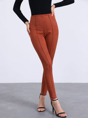 Womens' Velvet Elastic Waist Side Zipper Narrow Leg Skinny Casual Pants