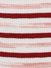 Stripe Sweetheart Neck Short Sleeve Bodysuit Tops