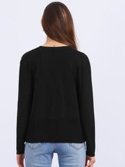 Casual Open Front Long Sleeve Knitted Cardigan