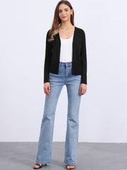 Casual Open Front Long Sleeve Knitted Cardigan