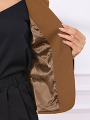 Stretch Notched Lapel Collar Work Office Jacket Blazer