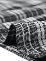 Plaid Cropped Trousers Button Casual Tartan Check Work Pants