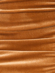 Solid Velvet Party Bodycon Mini Ruched Skirt