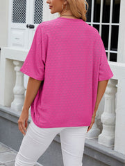 Solid Color Mid Sleeve Textured Open Front Jacket