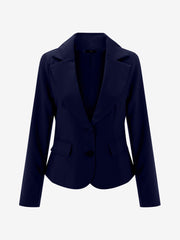 Slim Fit Blazer with Notched Lapel - Tailored Long Sleeve Workwear Jacket