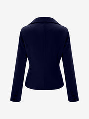 Slim Fit Blazer with Notched Lapel - Tailored Long Sleeve Workwear Jacket