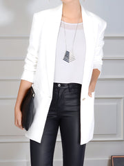 Shawl Collar One Button Mid Length Blazer