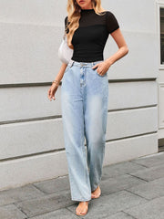 Mock Neck Mesh Sheer Short Sleeves Blouse