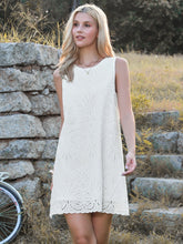 Eyelet Sleeveless Summer Casual A Line Mini Dress