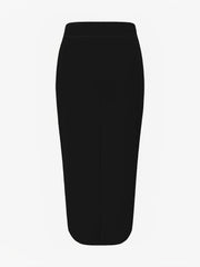 Solid Color High Waist Slit Midi Pencil Skirt