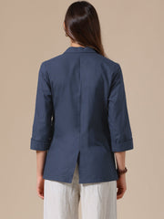 3/4 Sleeve Lightweight Cotton Linen Casual Blazer