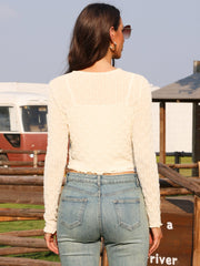 Long Sleeves Lightweight Sheer Textured Cropped Bolero Shrug