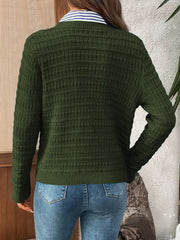 Round Neck Long Sleeves Button Down Knitted Cardigans