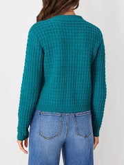 Round Neck Long Sleeves Button Down Knitted Cardigans