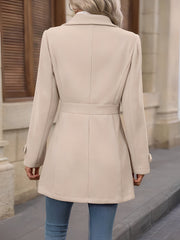 Women's Lapel Long Sleeve Button Down Solid Color Jacket