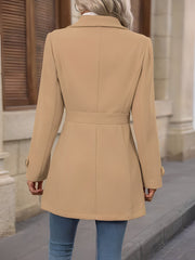 Women's Lapel Long Sleeve Button Down Solid Color Jacket