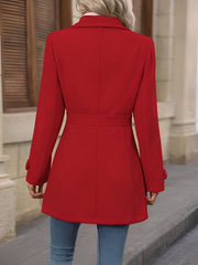 Women's Lapel Long Sleeve Button Down Solid Color Jacket