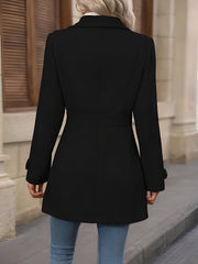 Women's Lapel Long Sleeve Button Down Solid Color Jacket