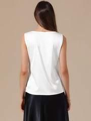 Satin V Neck Dressy Casual Sleeveless Silky Camisole Top